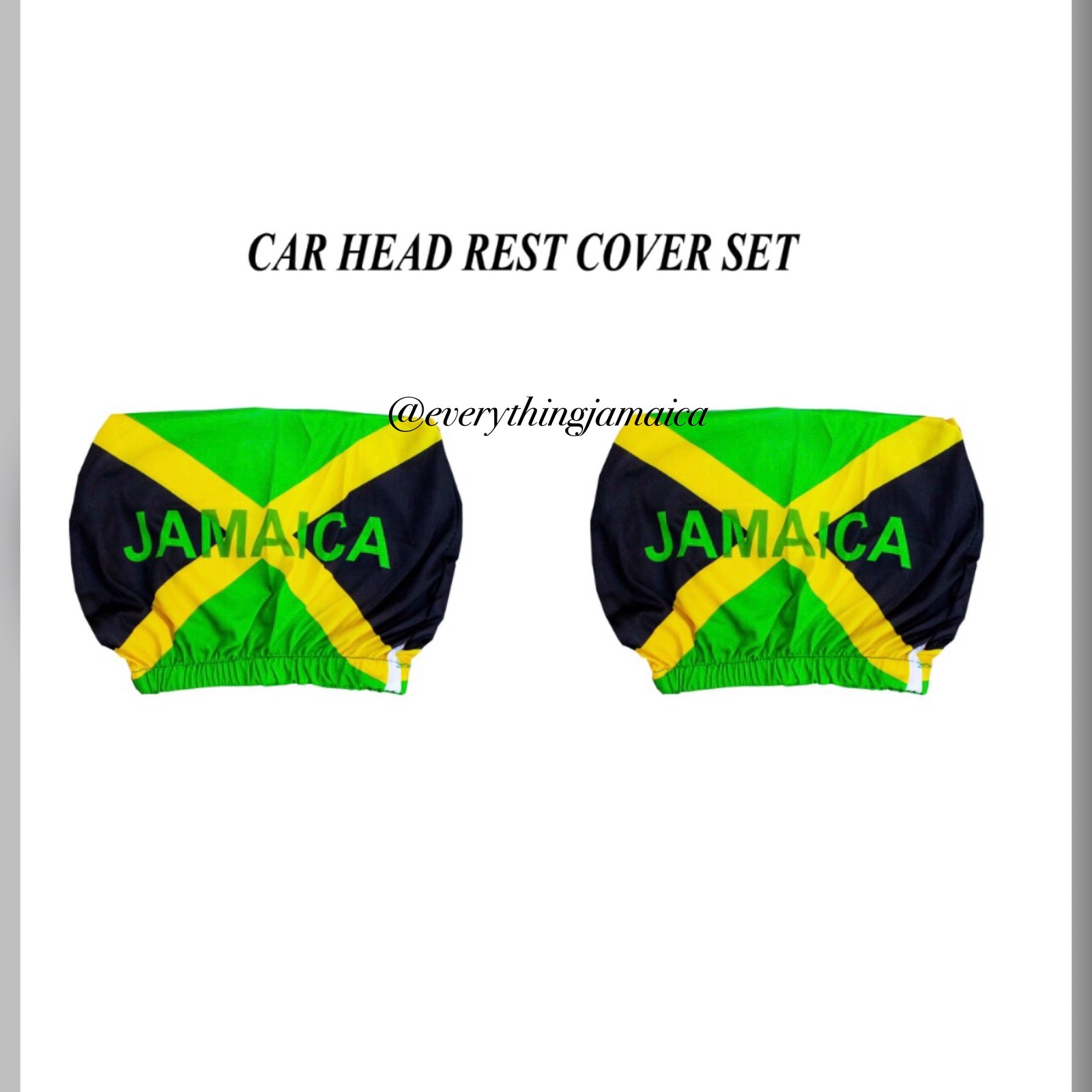 Jamaica Boxing Glove Banner Flag Window Mirror W/ Jamaican Car Headrest Cover
